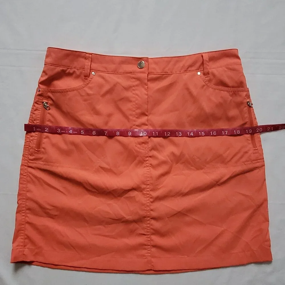 N'VO By Lanctot Women's Red Orange With Inner Shorts Golf Skort Size 10 - Picture 8 of 11